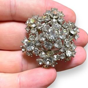 Diamond snowflake brooch. Vintage.